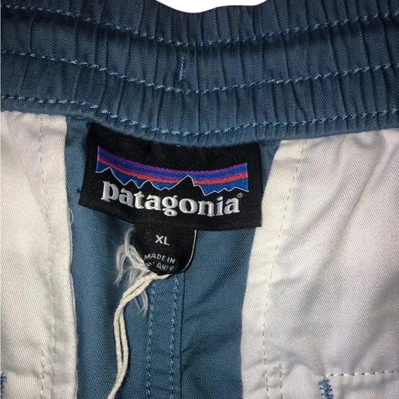 Sold Patagonia Blue Organic Hemp Volley 7" Inseam Stretch Waist Shorts XL - Picture 3 of 5